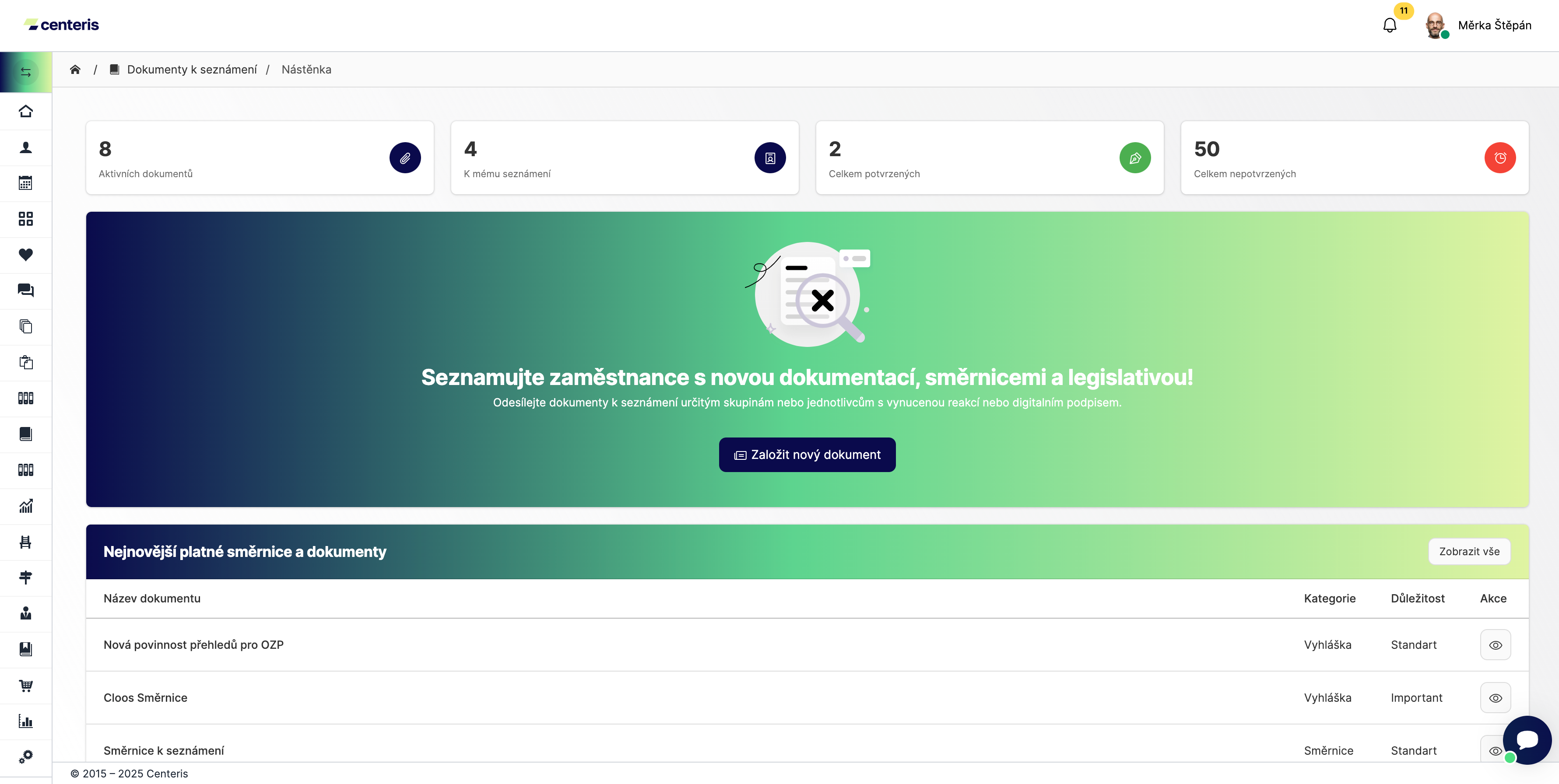 Auditní report, dashboardy a exporty pro audit